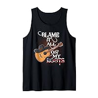 Blame It All On My Roots Shirt Men Country Music Lover Tank Top
