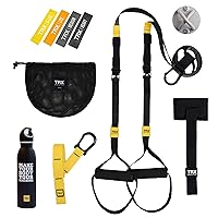 Training TRX GO Suspension-Trainer-System Bundle with Suspension-Trainer Strap, XMount, 4 Mini Resistance Bands, and Water Bottle, 7 Items Total