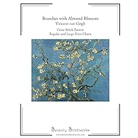 Branches with Almond Blossom Cross Stitch Pattern - Vincent van Gogh: Regular and Large Print Cross Stitch Chart