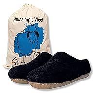 Wool Indoor Slippers Unisex Cozy House Shoes for Men Women Natural Sheep Felt Bedroom Warm Slip-On Soft Comfy Sheepskin Loafers Lightweight Footwear