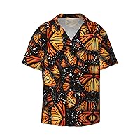 Leopard Pattern Print Mens Casual Button Down Shirts Short Sleeve Wrinkle Free Summer Dress Shirt with Pocket