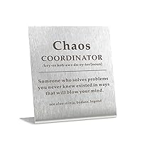 Chaos Coordinator Gifts for Women Funny Office Desk Decor Office Gifts for Coworkers Friends Boss Teacher Chaos Coordinator Desk Sign for Home Office Bar Desk Accessories