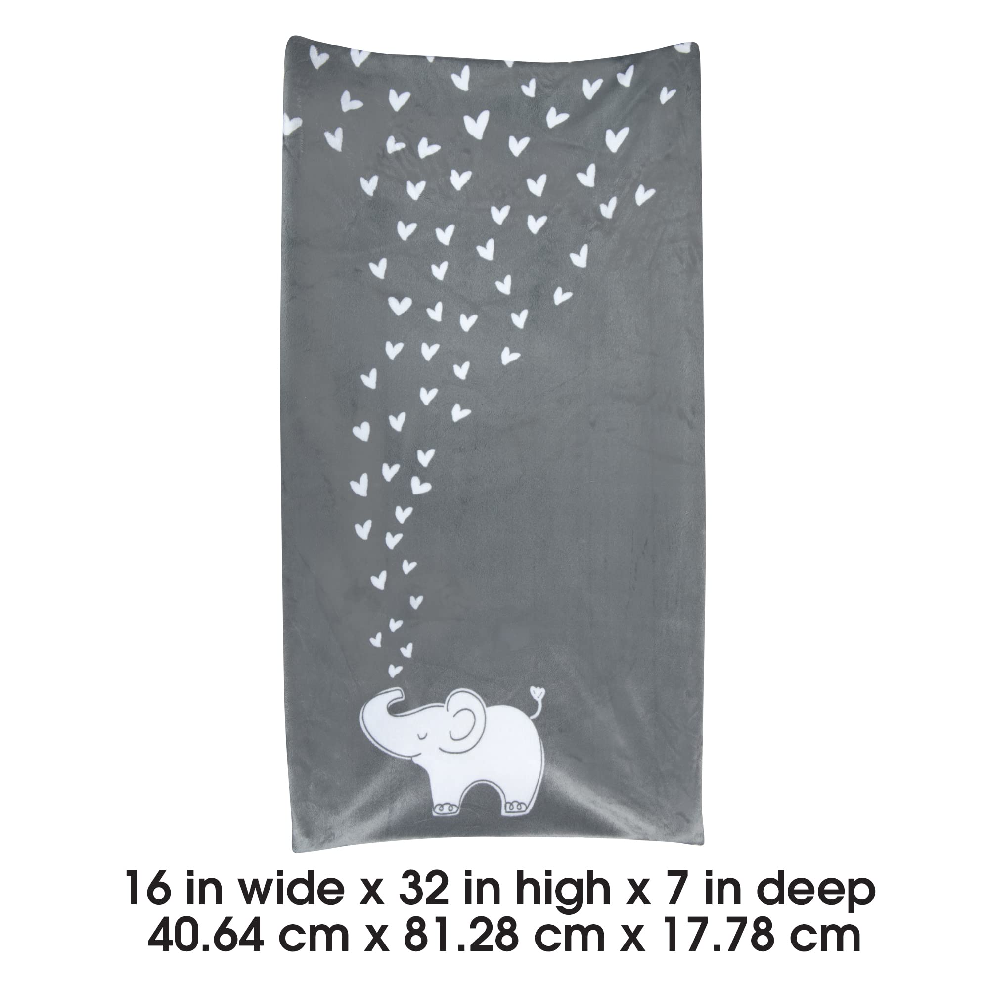 Boppy Changing Pad Cover, Elephant Kisses, 16x32 Inch (Pack of 1)