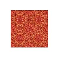 Red Mandala Square Tablecloth, Mandala Style Design, Great for Buffet Tables, Parties, Holiday Dinners and More, 43 x 43 Inch Orange Yellow