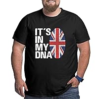 It's in My DNA British Flag Big Size Men's T-Shirt Men's Soft Shirts Shirt Sleeve T-Shirt