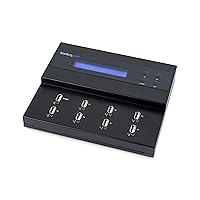StarTech.com Standalone 1 to 7 USB Flash Drive Duplicator/Cloner/Eraser, Multiple USB Thumb Drive Copier/Sanitizer, System File/Sector-by-Sector Copy, 1.5 GB/min, 3-Pass Erase, LCD (USBDUPE17)