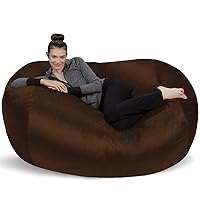 Sofa Sack - Plush Bean Bag Sofas with Super Soft Microsuede Cover - XL Memory Foam Stuffed Lounger Chairs for Kids, Adults, Couples - Jumbo Bean Bag Chair Furniture - Chocolate 6'
