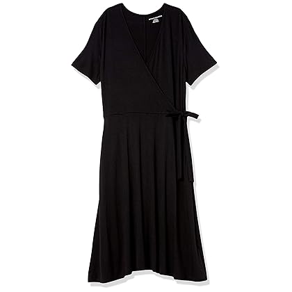 Amazon Essentials Women's Cap-Sleeve Faux-Wrap Dress