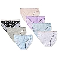 Girls' Cotton Underwear Bikini Panties, 7 Pack