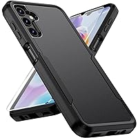 for Galaxy A14 5G Phone Case,Samsung Galaxy A14 5G Case with Screen Protector Heavy Duty Anti-Scratch Shockproof Protective Phone Case Cover for Galaxy A14 5G, Black