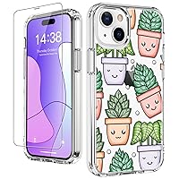 LUHOURI for iPhone 15 Plus Case with Screen Protector - Crystal Clear Durable Cover - Fashionable Designs for Women and Girls - Slim Fit Shockproof Protective Phone Case 6.7