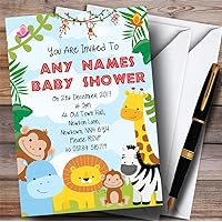 Bright Safari Jungle Animals Invitations Baby Shower Invitations