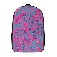 Paisley Purple Pattern 17 Inches Unisex Laptop Backpack Lightweight Shoulder Bag Travel Daypack