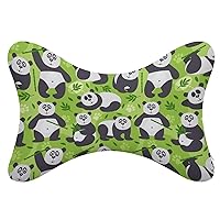 Cute Panda Bear Car Neck Pillow for Driving Memory Foam Headrest Pillow Cushion Set of 2 for Home Office Chair