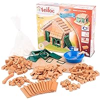 Teifoc House Tile Roof Brick Construction Set, 207 Building Blocks, Erector Set and STEM Building Toy