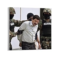 UMATR El Chapo Guzman Mob Mexican Drug Lord Arrested Scene Art Poster (2) Canvas Painting Posters and Prints Wall Art Pictures for Living Room Bedroom Decor 8x8inch(20x20cm) Unframe-Style