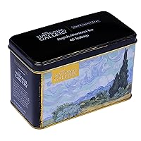 The National Gallery Van Gogh Wheatfield Tea Tin with 40 English Afternoon Teabags