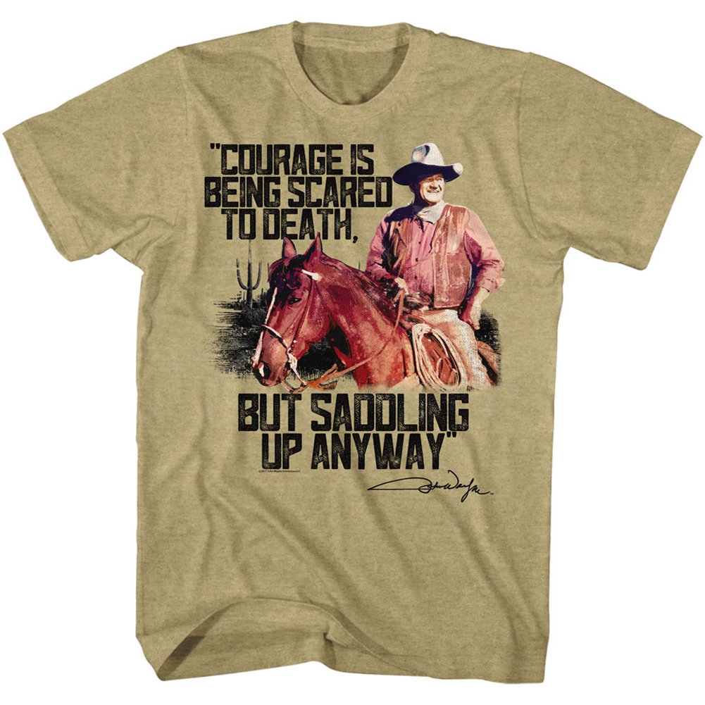John Wayne Courage Khaki Heather Adult T-Shirt Tee