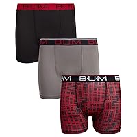 B.U.M. Equipment Boys’ Underwear – 3 Pack Performance Boxer Briefs (Size: 8-18)