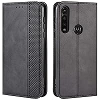 Motorola Moto G Power Case, Retro PU Leather Full Body Shockproof Wallet Flip Case Cover with Card Slot Holder and Magnetic Closure for Motorola Moto G Power 2020 Phone Case (Black)