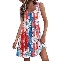 Tank Top Dresses for Women 2024, Summer Outfits 4Th of July Womens Clothing Cruise Travel Clothes Dress, S, 3XL