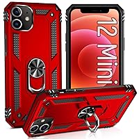 Case for 12 Mini Case for iPhone 12 Mini Phone Case,with 360° with Stand,Military Grade Drop Protection Case, for iPhone 12Mini 5.4 inch Case-Red