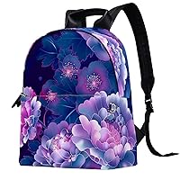 Travel Backpacks for Women,Mens Backpack,Purple Pink Flowers,Backpack