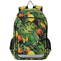 ALAZA Tropical Leaves and Citrus Fruits Backpack Bookbag Laptop Notebook Bag Casual Travel Trip Daypack for Women Men Fits 15.6 Laptop