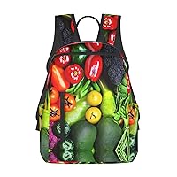 fresh vegetables fruits print Lightweight Laptop Backpack Travel Daypack Bookbag for Women Men for Travel Work