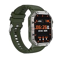 JUSUTEK 2023 Popular Outdoor Sports Smart Watch with Calling Function, 2.02 Inch Large Screen Metal Watch, Bluetooth 5.3, IP68 Waterproof, Compass, Mini Game, Pedometer, Calculator, 200+ Free Dial Settings, Stopwatch, Smart Watch, SMS/Twitter/WhatsApp/Line Notification Display, iPhone & Android Compatible, Gift, Japanese Instruction Manual (Green)
