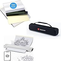 Phomemo M08F Bluetooth Tattoo Stencil Printer & Black Case & Tattoo Transfer Paper - 100 Sheets A4 Size Portable Stencil Printer for Tattooing, Compatible with Smartphone & PC, Silver