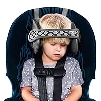 Child Head Support for Car Seats – Safe, Comfortable Head & Neck Pillow Support Solution for Front Facing Car Seats and High Back Boosters – Baby & Kids Travel Accessories (Grey)
