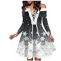 Cute New Years Cocktail Ladies Low Cut Long Sleeve Work Floral Fitted Cotton Off Shoulder Warm Patchwork