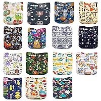 Baby Cloth Diapers,One Size Adjustable Reusable Pocket Cloth Diaper 15pcs Diapers+15pcs Inserts+One Wet Bag, (color5)