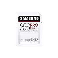 SAMSUNG PRO Plus SDXC 256GB Full Size SD Memory Card w/Adapter, Supports 4K UHD Video, Storage Expansion for Digital Media Professionals, Photographers, MB-SD256K/AM
