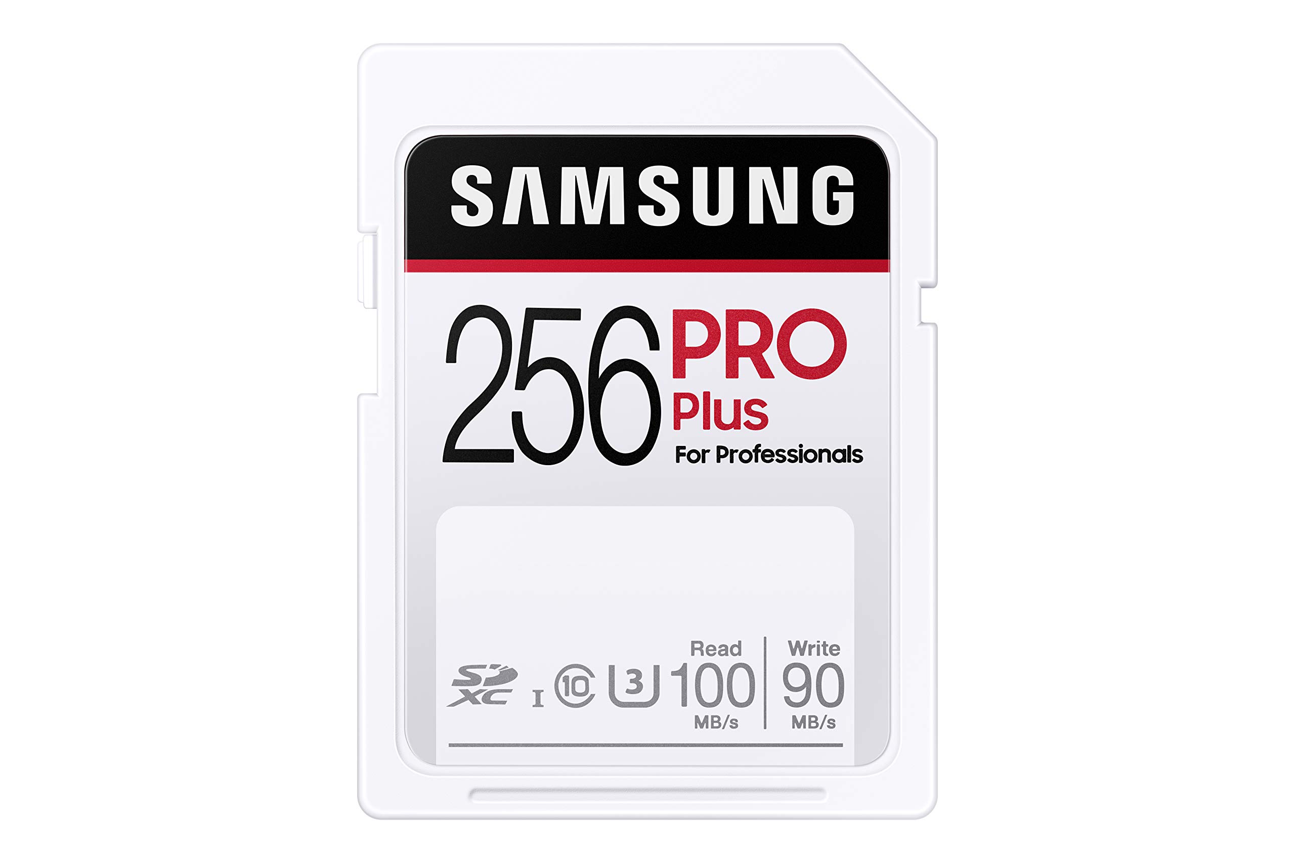 SAMSUNG PRO Plus SDXC 256GB Full Size SD Memory Card w/Adapter, Supports 4K UHD Video, Storage Expansion for Digital Media Professionals, Photographers, MB-SD256K/AM