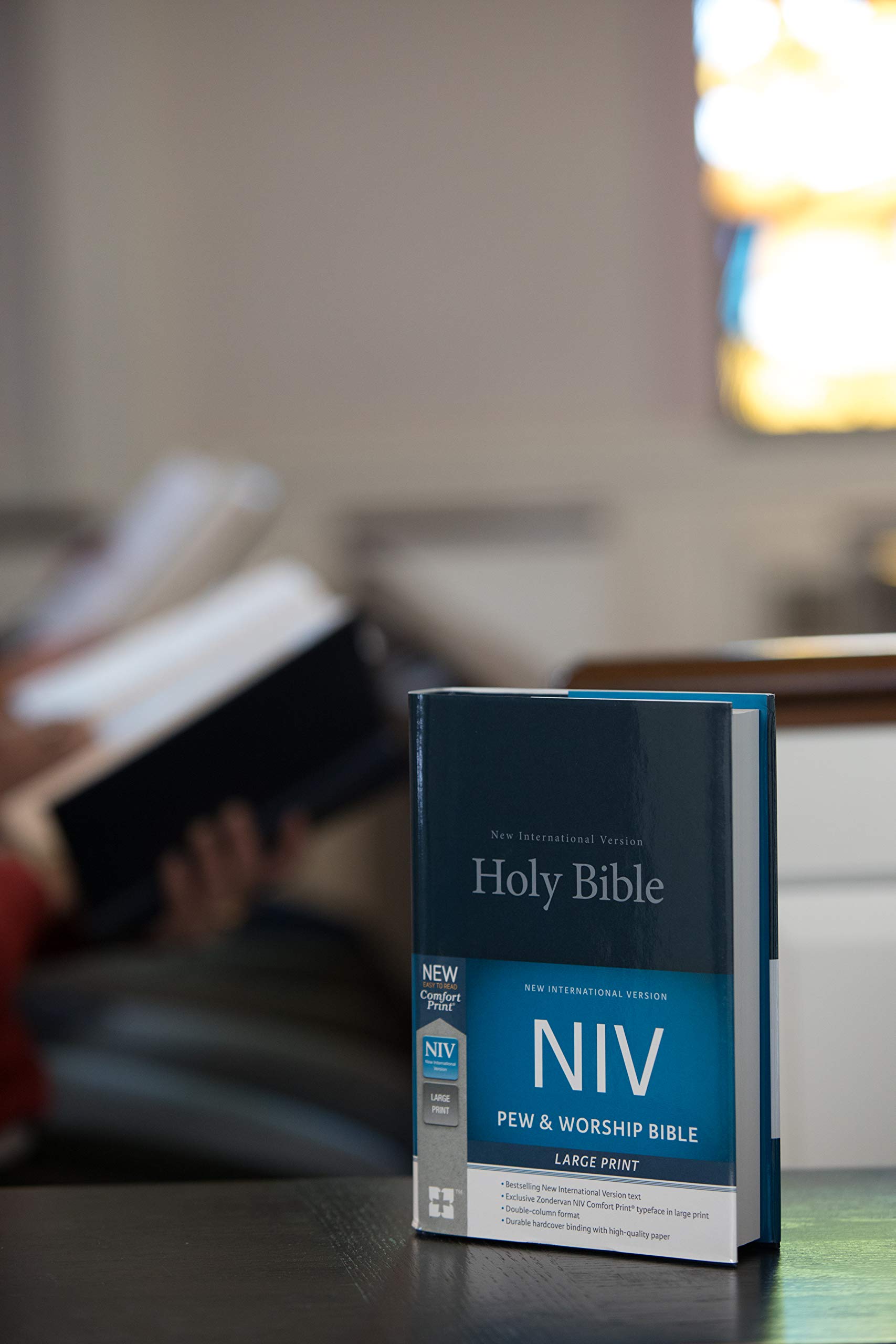 NIV, Pew and Worship Bible, Large Print, Hardcover, Blue, Comfort Print