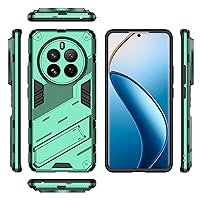 Phone Case Compatible with Oppo Realme 12 Pro 5G(Domestic Version) Case, Kickstand Shockproof Phone Case Protective Cover,PC and TPU Mobile Phone Case Protective Cover(Color:Green)