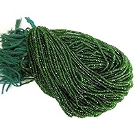 Natural Tsavorite Faceted Beads, Green Grossular Garnet Faceted Rondelle Beads, 3mm to 3.5mm Beads,GDS995