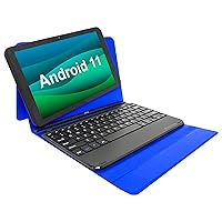 Tablet 10 Inch Android 13 Tablets, Prestige Elite 10QH 10.1 Inch HD IPS Tablet, 64GB Storage, 2GB RAM, Quad-Core Processor, with Detachable Keyboard Case - Blue