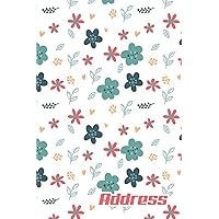 Address.: Address Book. (Vol. B52) Cute Flower Design. Glossy Cover,Contract Large Print, Font, 6