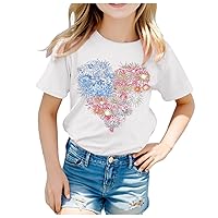 Boys Girls 4th of July Toddler Tees Patriotic Print T-Shirts Fashion Short Sleeve Crew Neck Independence Day Clothes Tops