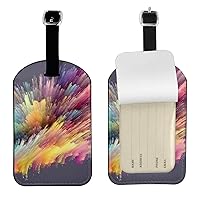 Dream Colorful Printed Leather Luggage Tag Luggage Identification Tag Travel Accessories