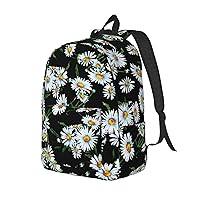 Canvas Backpack For Women Men Laptop Backpack Beauty Daisy Travel Daypack Lightweight Casual Backpack