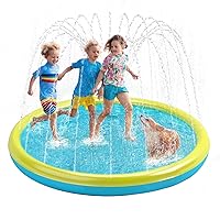 Heeyoo Splash Pad for Kids, Non-Slip Splash Pad for Toddler Summer Outdoor Water Toys, Sprinkler Pool for Kids Outdoor Play, Scratch Resistant Thicken Dog Splash Pad, Fountain Play Mat for Kid Toddler