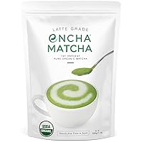 Encha Latte Grade Matcha Powder - First Harvest Organic Unsweetened Matcha Green Tea Powder, From Uji, Japan (500g / 1lb) Premium Powder for matcha latte, matcha smoothie | Caffeine, L-Theanine