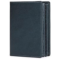 GOIACII Wallets for Men Large Capacity Genuine Leather RFID Bifold Men Wallet/Credit Card Holder with ID Window