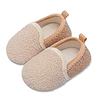 Scurtain Toddler Warm Winter House Slippers Baby Boys Girls Indoor Home Slippers Cozy Lightweight Non-Slip Shoes For Infant Kids Plush Linned