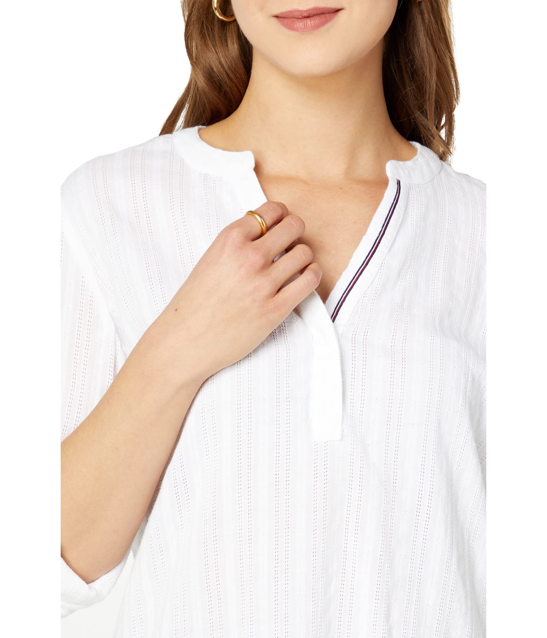 Tommy Hilfiger Women's Long Sleeve Y-Neckline Shirt