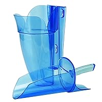 San Jamar Saf-T-Scoop Ice Scoop with Storage Caddy for Kitchens, Restaurants, And Fast Food, Plastic, 64 To 86 Ounces, Blue